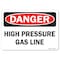 Signmission Safety Sign, OSHA Danger, 7" Height, Rigid Plastic, High Pressure Gas Line, Landscape OS-DS-P-710-L-19388 - alternate 1